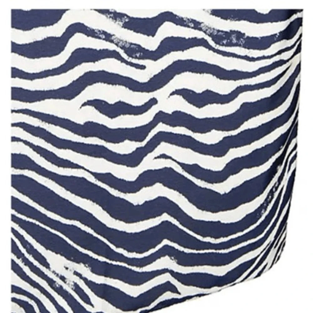 Luxe Rachel Zoe‎ Womens Navy Blue Zebra Print Wrap Scarf 26x80 Lightweight Airy